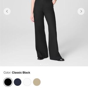 SPANX Black Wide-Leg Pants with Belt Loops